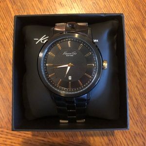 Kenneth Cole Over-Sized Black and Gold Watch